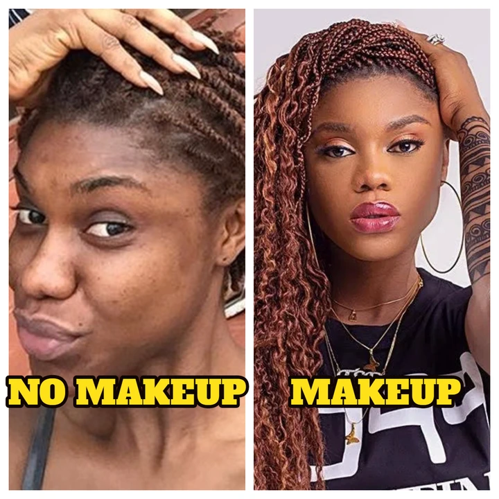 Pictures of Female celebrities with and without makeups (photos)