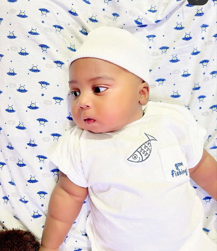 , “He Will Be 4 Months In 5 Days” – Regina Daniels Shares Lovely Photos Of Her Second Child, Khalifa, Frederick Nuetei