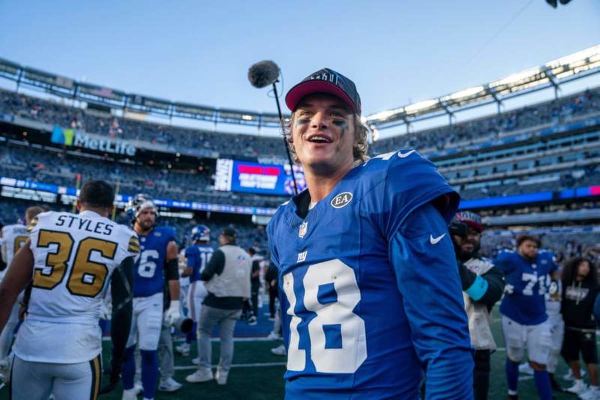 New York Giants quarterback J.J. McCarthy on the field following a defeat to the Saints during a !eek 6 NFL game between New York Giants and New Orleans Saints on Sunday, Oct. 18, 2026, at MetLife Stadium in East Rutherford, New Jersey.