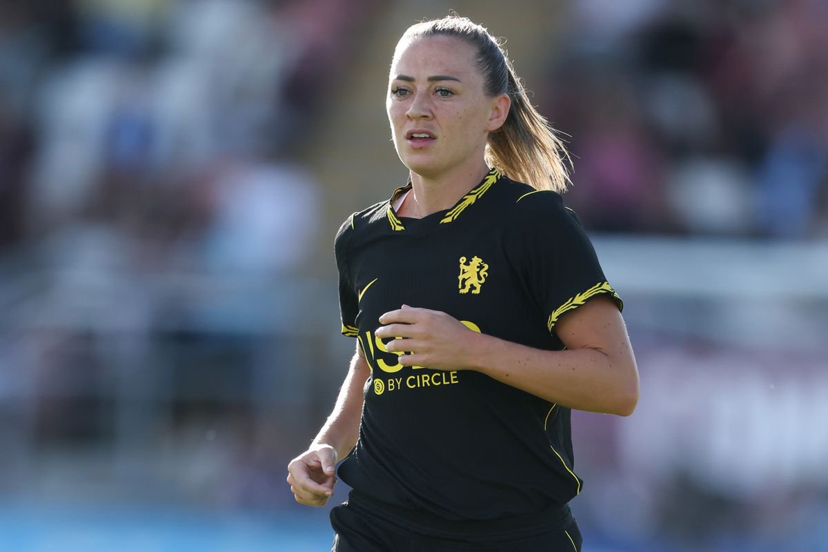Katie McCabe in action for her new club Chelsea.