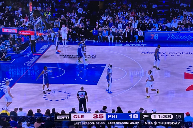 A blue tint was clearly visible on the ESPN broadcast