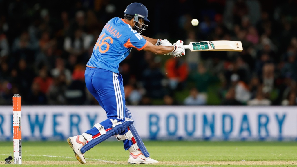 Naman Dhir finished the game with his quickfire 15-ball 42, guiding India to a 4-wicket win over New Zealand. (CREIMAS FOR BCCI)