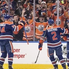Hyman gets 1st playoff hat trick, McDavid has 5 assists as Oilers beat Kings 7-4 in Game 1