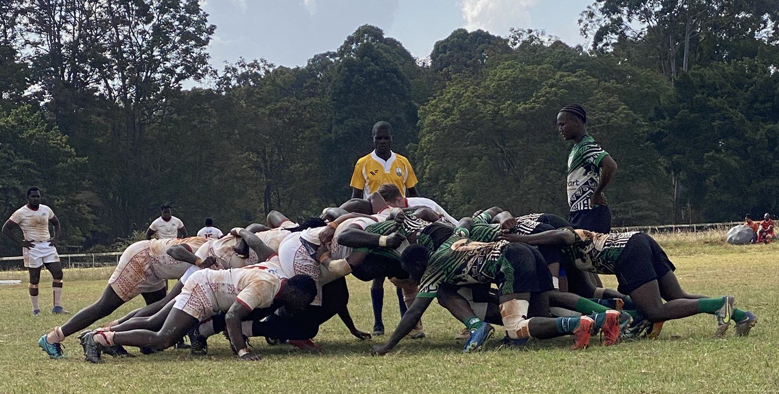 Scrum contest between Nondies and Nakuru RFC. PHOTO/Kenya Cup/X