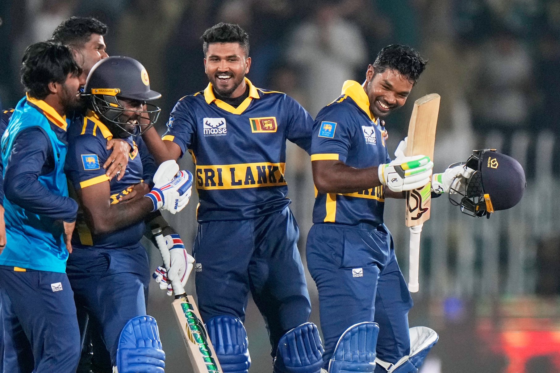 Sri Lanka pulled off an unforgettable run chase on Thursday (Anjum Naveed/AP)