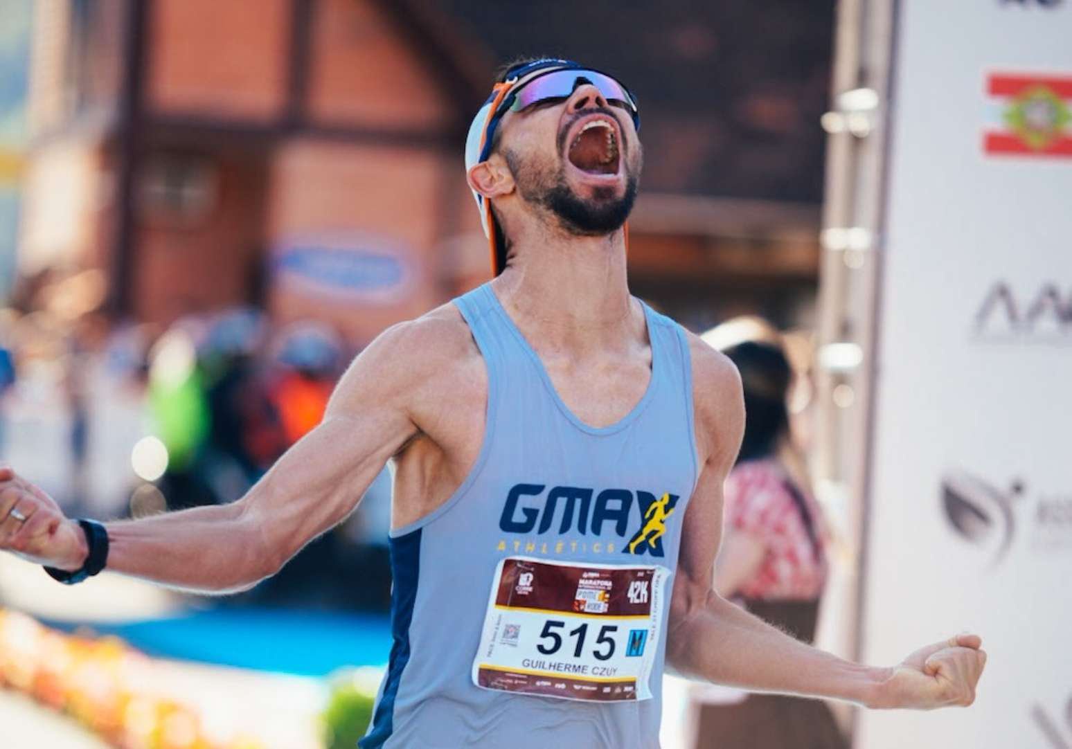 Guilherme Czuy foi o campeão dos 42 km (Foto: G2 Filmes/Maratona de Pomerode/Corre Brasil)