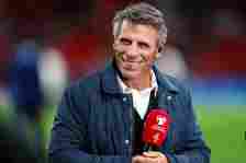Former Italy international Gianfranco Zola works for Channel 4 before the UEFA EURO 2024 European qualifier match between England and Italy at Wemb...