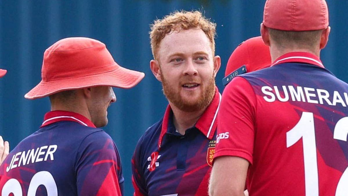Ben Ward celebrates taking a wicket
