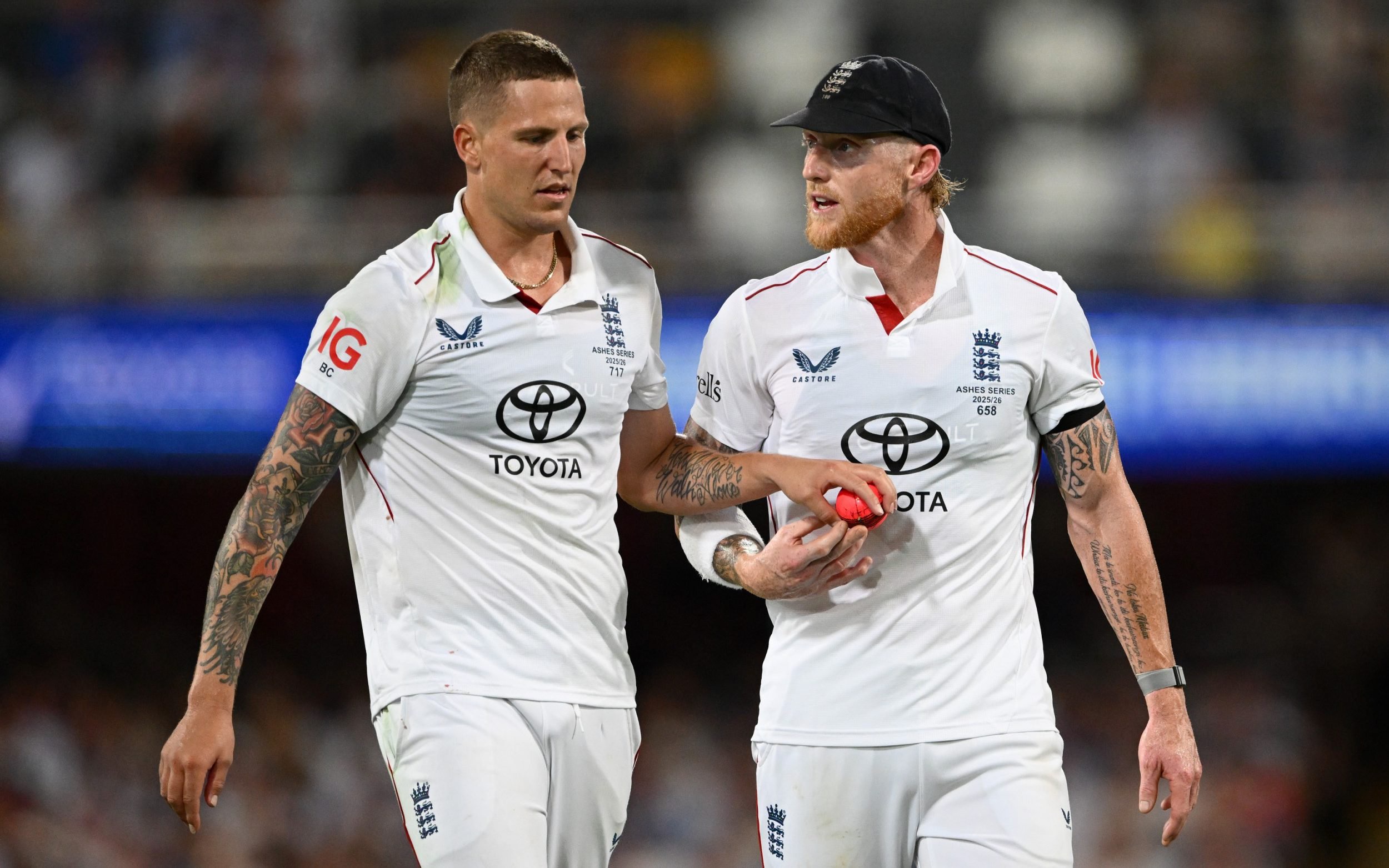 Brydon Carse and Ben Stokes