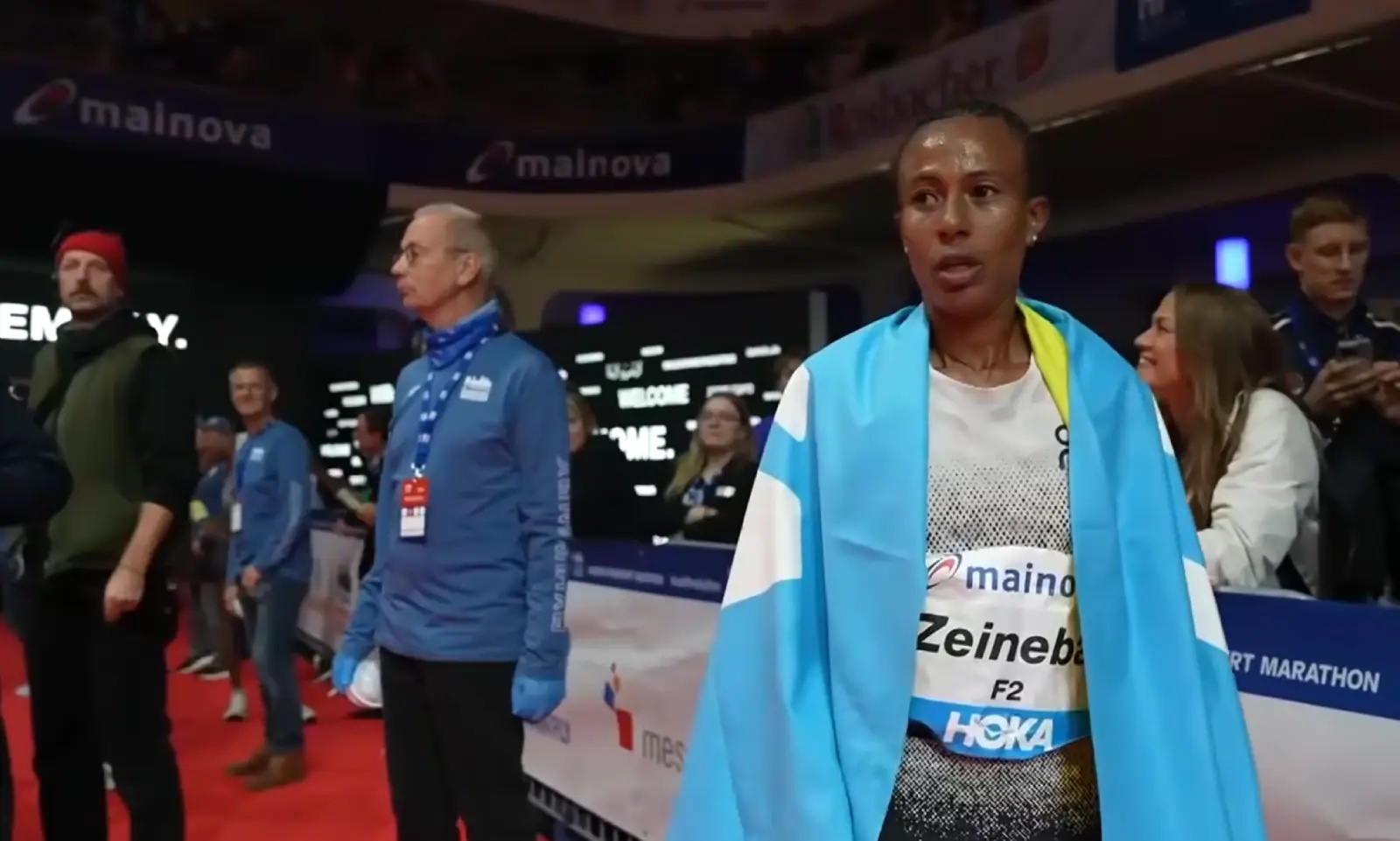 Ethiopia's Zeineba Yimer wins the Mainova Frankfurt Marathon