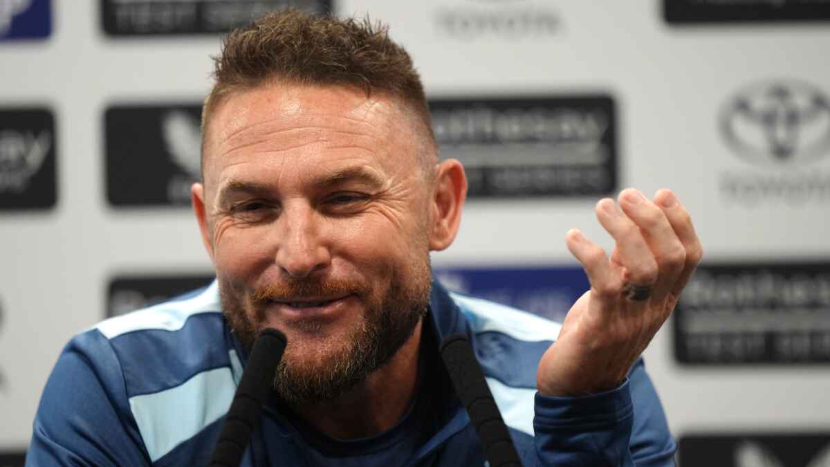 England head coach Brendon McCullum addresses the media at Lord’s