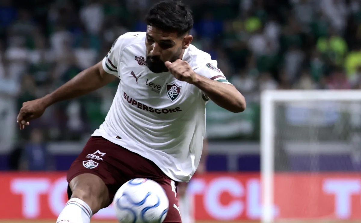 Ignacio jogador do Fluminense durante partida contra o Palmeiras. Foto: Marcello Zambrana/AGIF