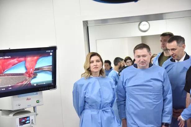Olena Zelenska inspects the 'Superhumans Center' surgical department in Lviv, Ukraine