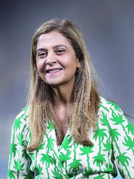 Leila Pereira, presidente do Palmeiras, durante partida contra o Grêmio na Arena Barueri 
