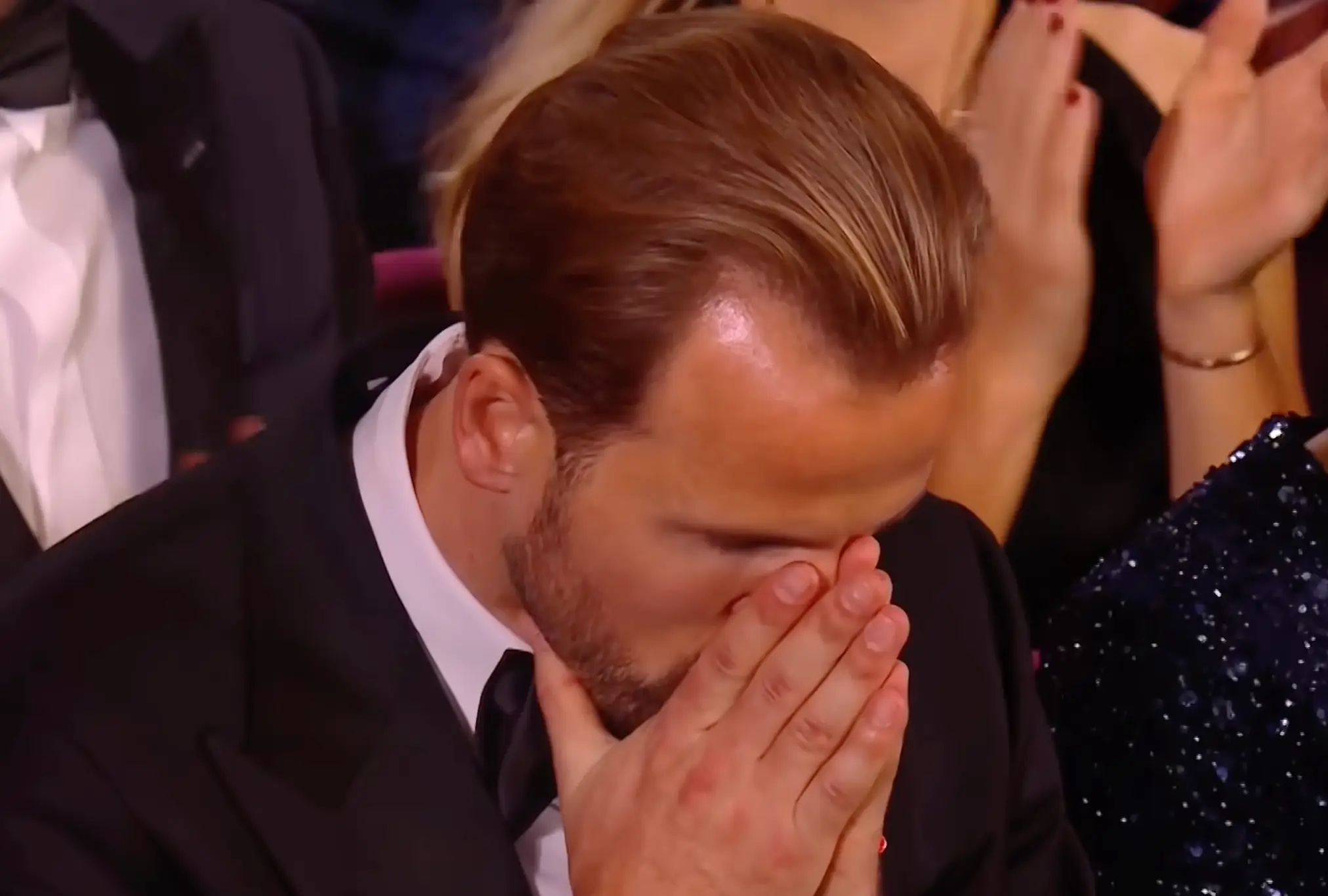 Harry Kane's immediate reaction to winning Ballon d'Or. Image credit: France Football