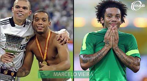 Marcelo before and after getting a tattoo 