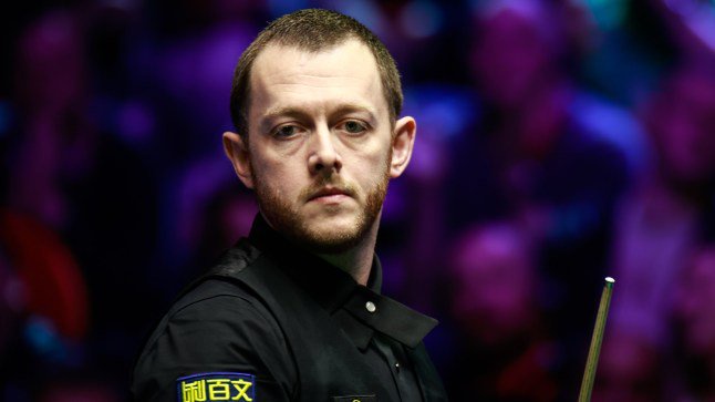 YORK, ENGLAND - NOVEMBER 30: Mark Allen of England reacts in the Semifinal match against Barry Hawkins of England on day 8 of the 2024 UK Championship at Barbican Centre on November 30, 2024 in York, England. (Photo by Tai Chengzhe/VCG via Getty Images)