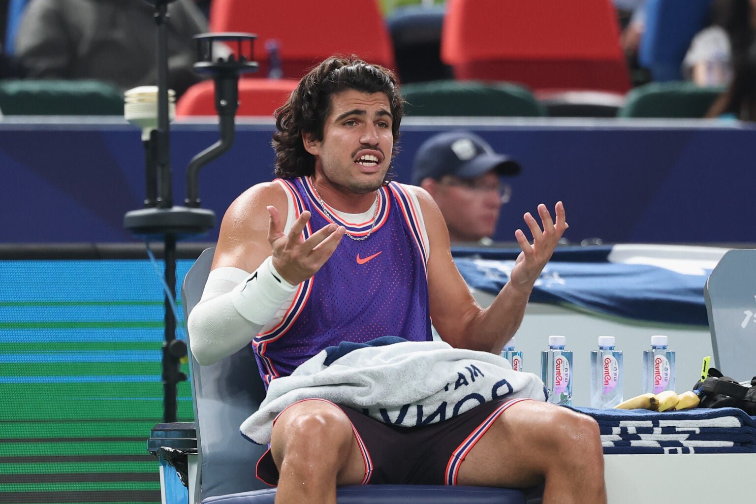 Carlos Alcaraz reacts at the 2026 Shanghai Masters