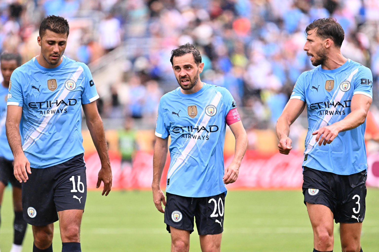 Rodri, Bernardo Silva and Ruben Dias after Juventus vs Manchester City.