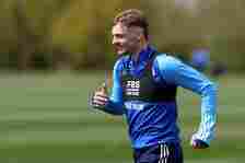 Kiernan Dewsbury-Hall of Leicester City during a team training session and press conference at Leicester City Training Ground, Seagrave on April 26...