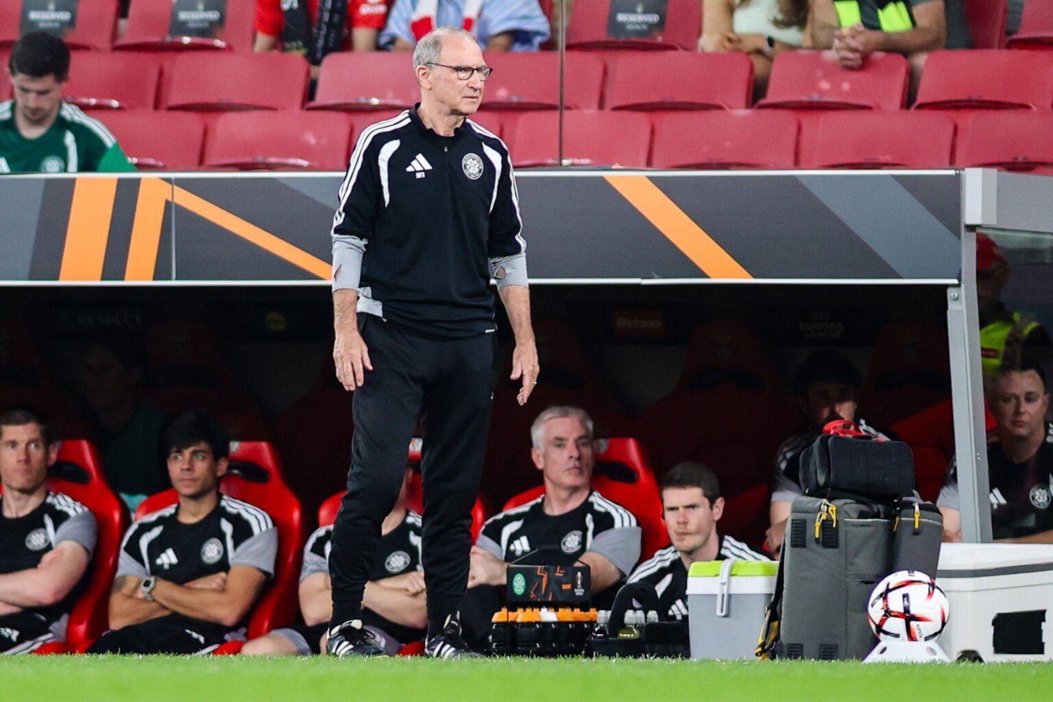 Celtic's headcoach, Martin O'Neill in action during the UEFA Europa League 2026/27 League Phase match between SL Benfica and Celtic FC