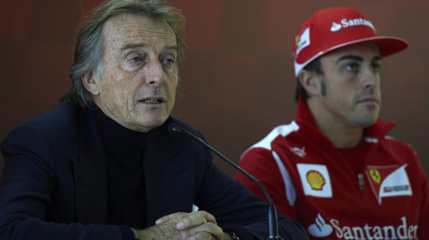 Luca di Montezemolo is pictured with Fernando Alonso during their Ferrari days
