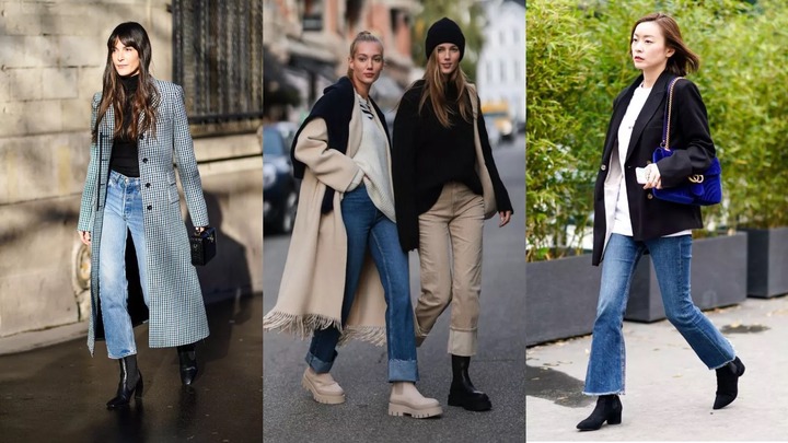 kick-flare jeans with Chelsea boots