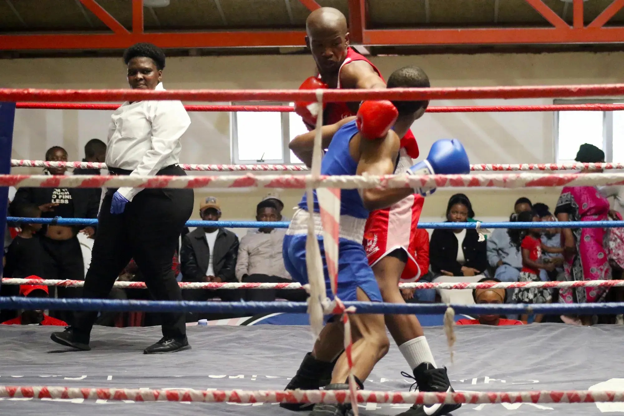  Lizo Jacobs lines up a punch aginst his opponent.