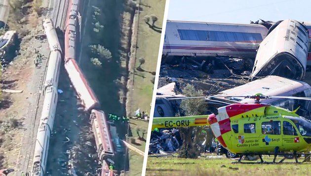 Der Unfall ereignete sich auf der wichtigen Hochgeschwindigkeitsstrecke zwischen Madrid und ...