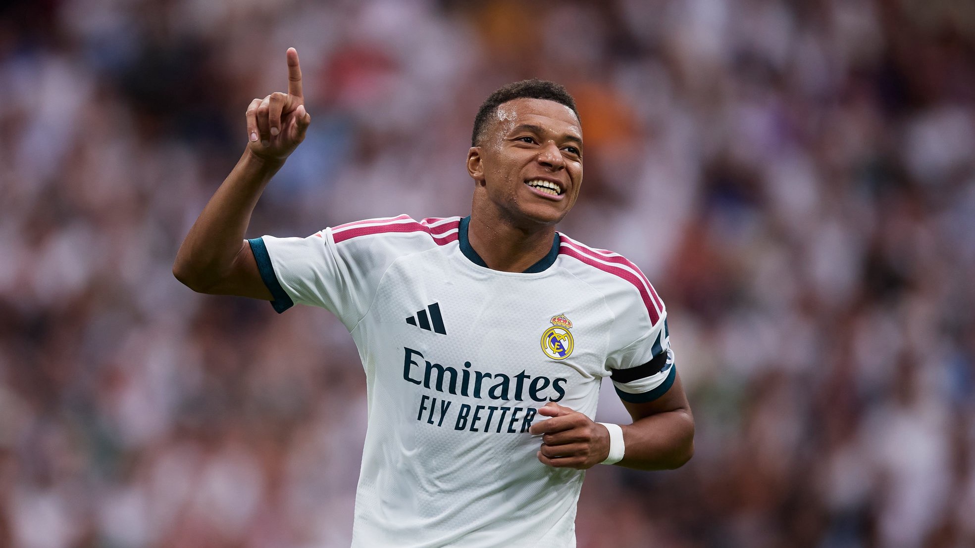Kylian Mbappé during a La Liga game against Malaga CF at the Bernabéu in Madrid on Aug. 30, 2026.