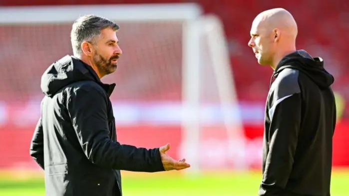 Aberdeen head coach Stephen Robinson and St Mirren counterpart Craig McLeish