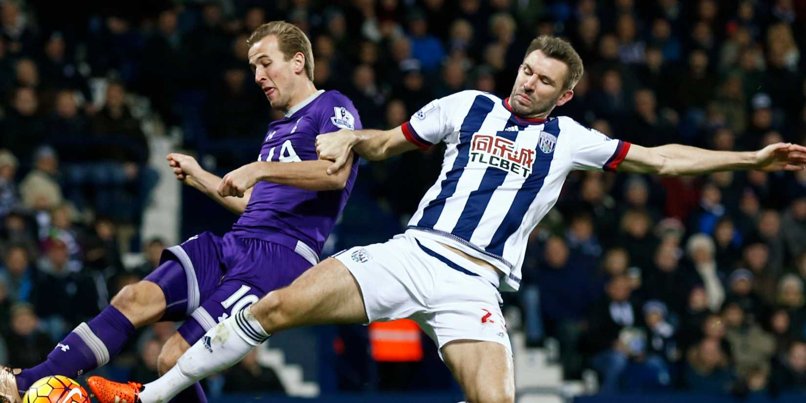 Harry Kane Tottenham Gareth McAuley West Brom 2016