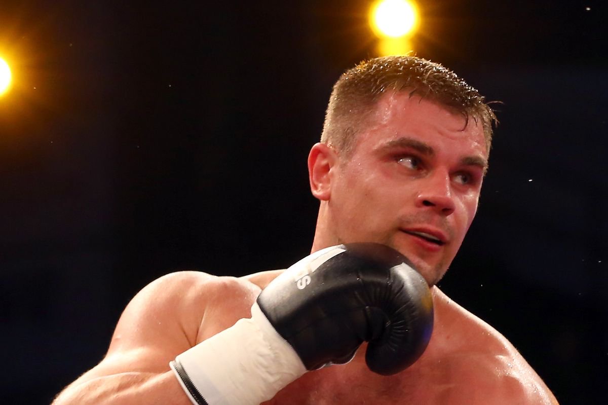 Denis Boytsov during the Heavyweight fight at Ewe Arena on December 6, 2014.  