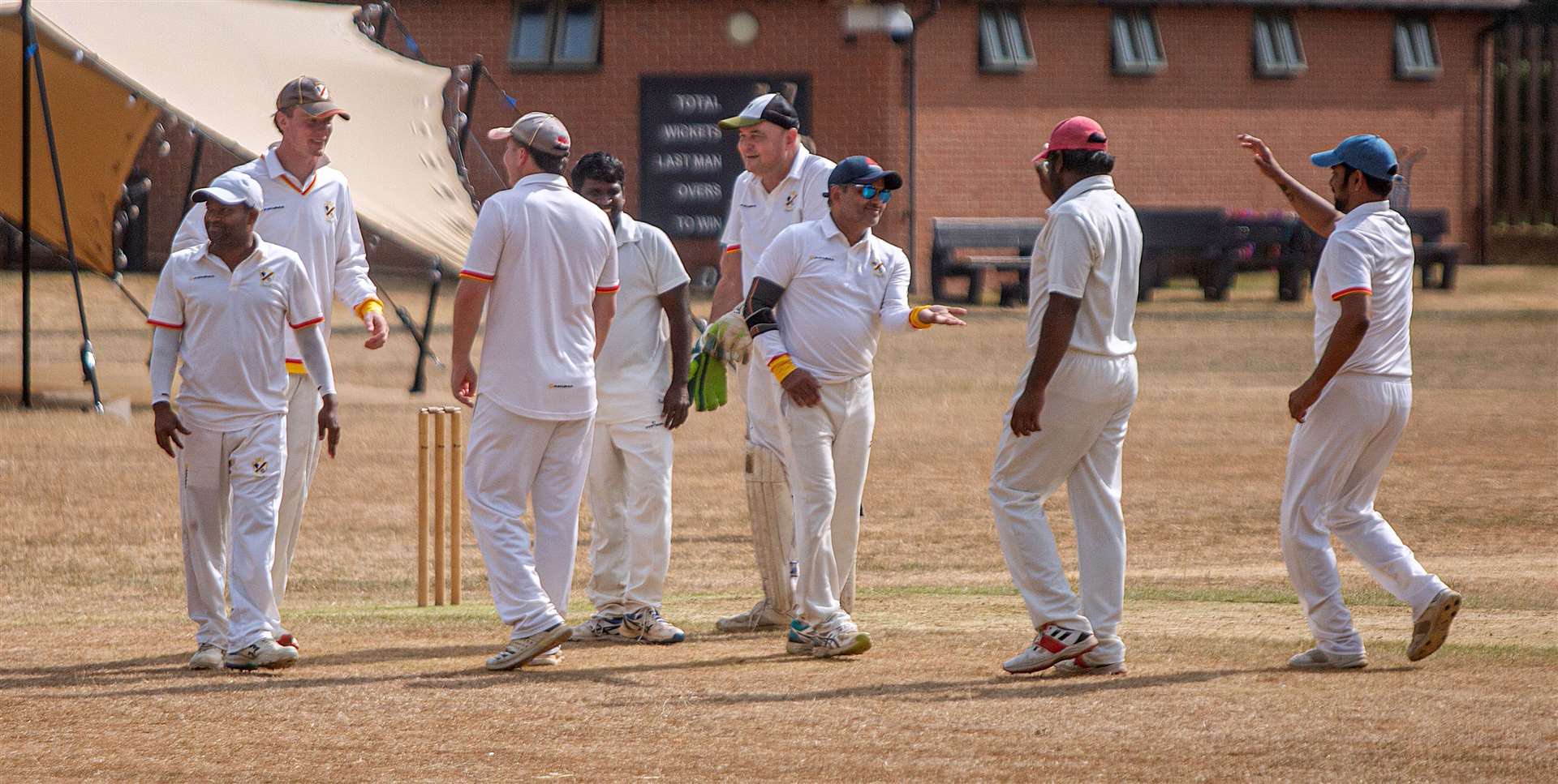 Long Itchington batting against FISSC in the Cotswolds Hills League First Division game at Tiddington on Saturday. Photo: Mark Williamson