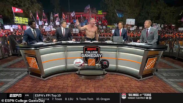 Pat McAfee removed his shirt and took a public dig at the New York Times once again