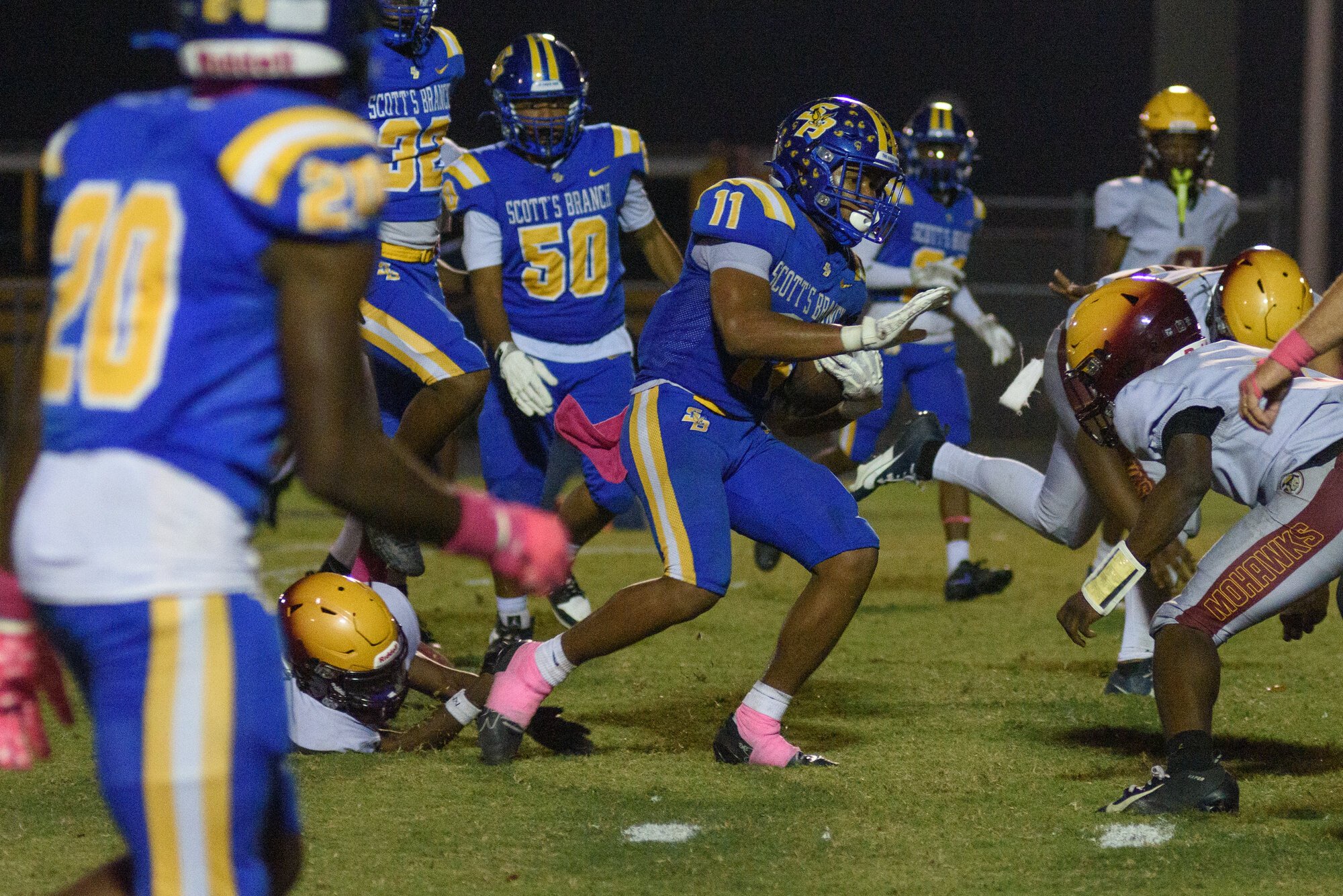 ABIGAIL PITTMAN / THE SUMTER ITEM.Scott’s Branch High School hosts Bethune-Bowman High for a football game on October 16, 2026 in Sumter, SC..