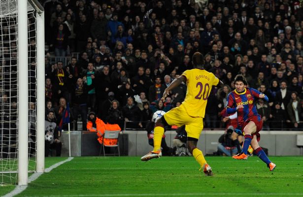 Messi teed himself up to score a peach against Arsenal in the Champions League back in 2011