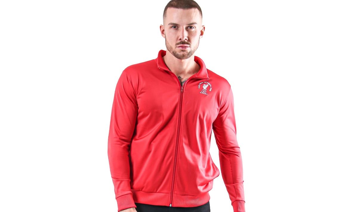 Man wearing red Liverpool FC jacket