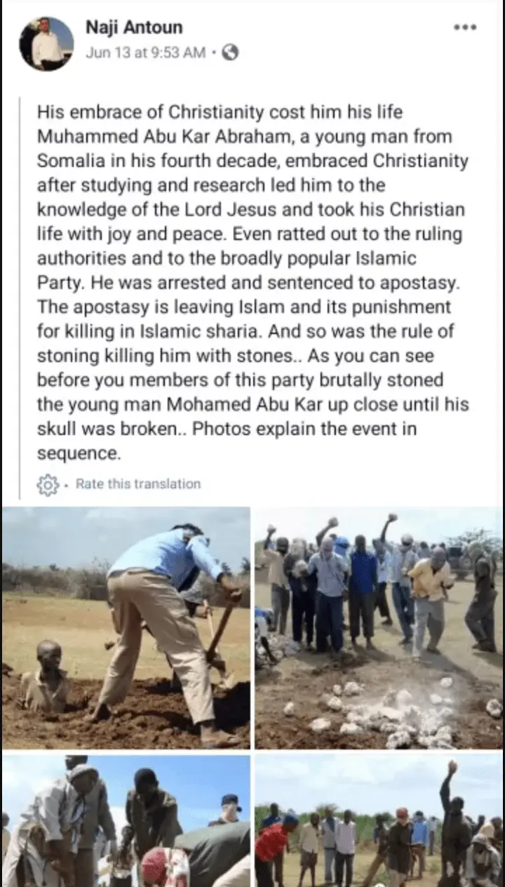 Muslims Stoned A Young Man To Death For Embracing Christianity As His Religion