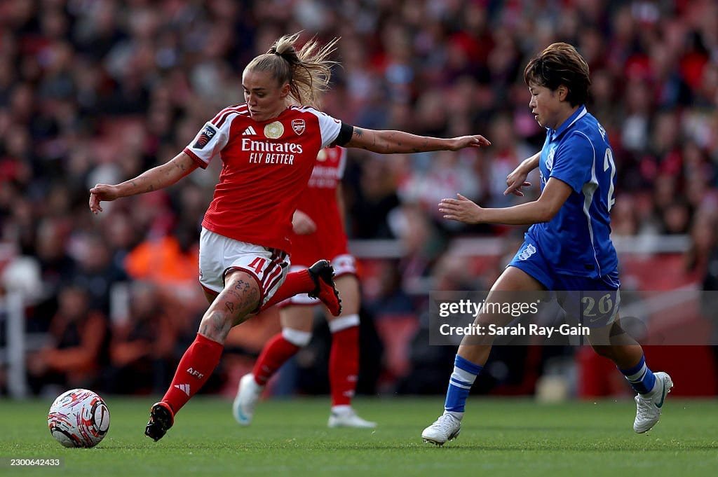 Georgia Stanway versus Birmingham City (Photo by Sarah Ray-Gain/Getty Images)