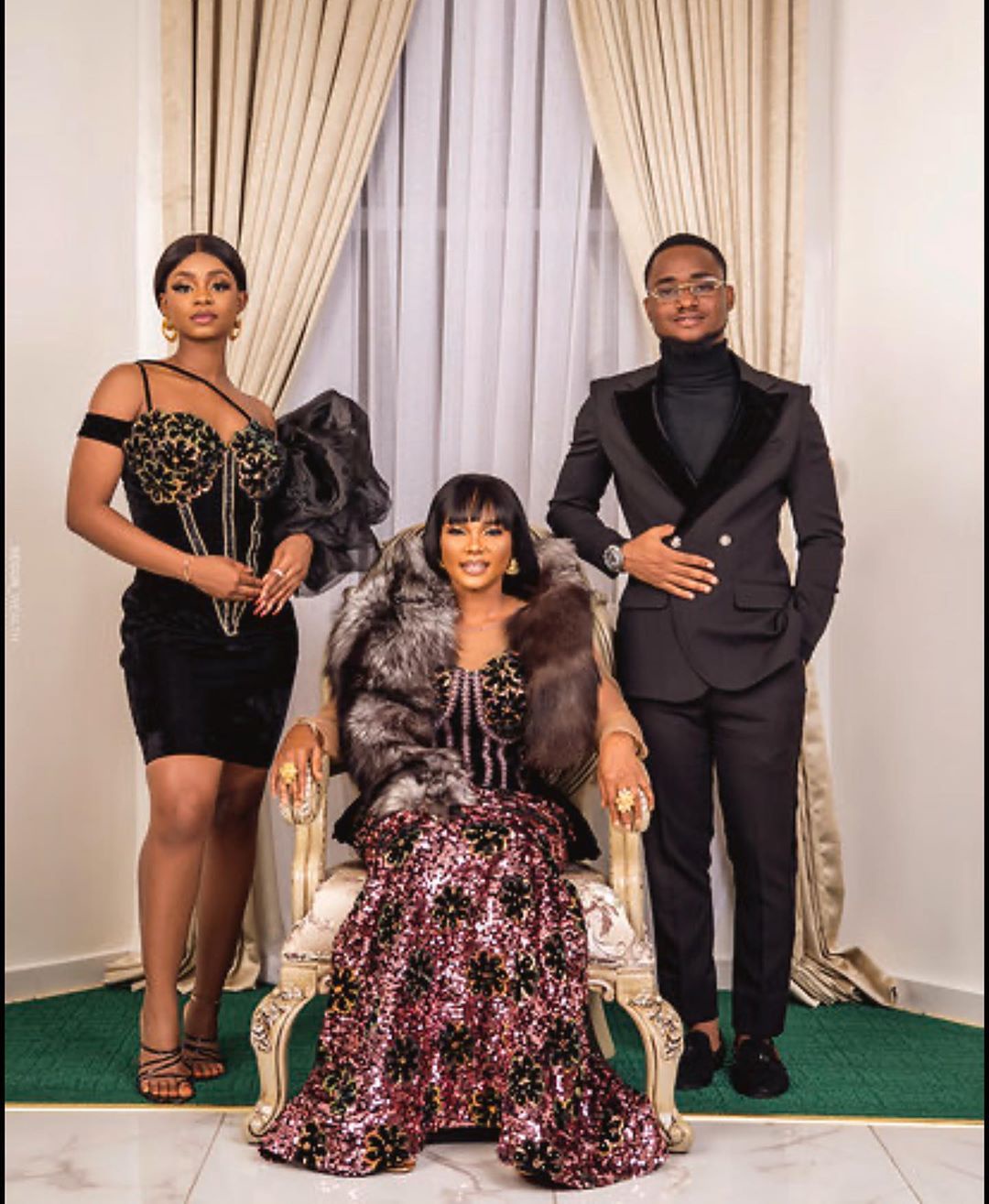 Iyabo Ojo with Daughter, Priscilla Ojo and son, Festus