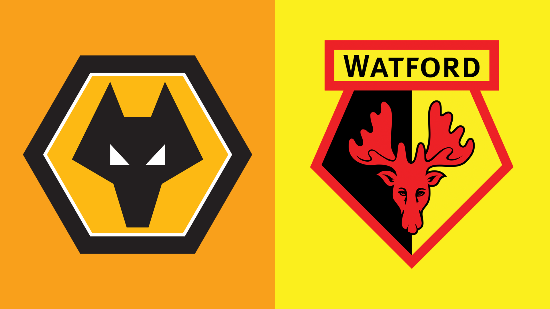 Side-by-side of Wolverhampton Wanderers and Watford club badges
