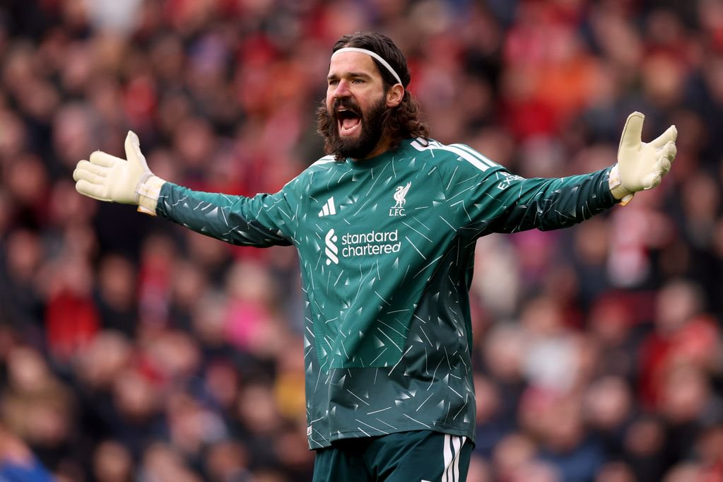 Alisson Becker of Liverpool during the Premier League 2026/27 match between Liverpool FC and Brighton & Hove Albion
