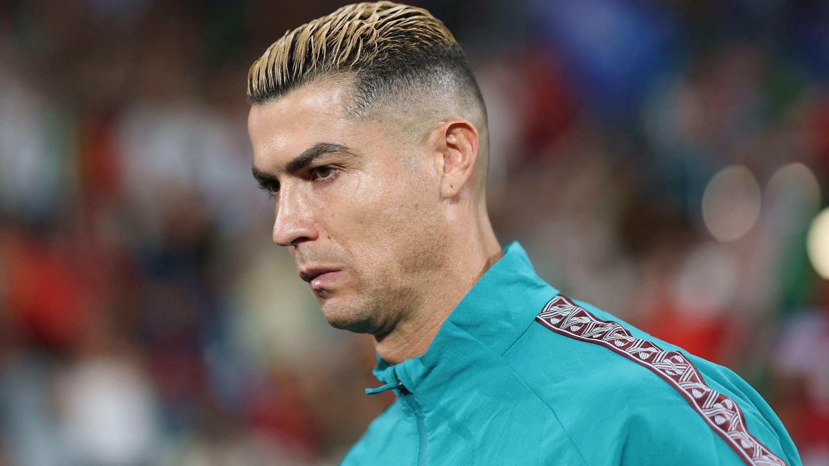 Cristiano Ronaldo mit angesäuerter Miene.
