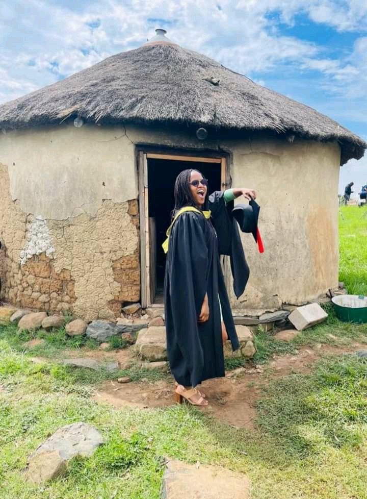 Her poor background didn't stop her: Beautiful Lady shares pictures from home after Graduation