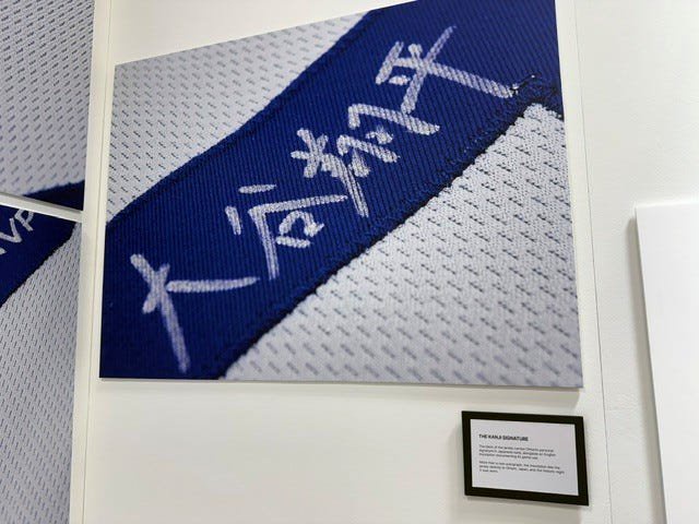 Shohei Ohtani autographed his Los Angeles Dodgers Tokyo Series jersey in kanji, adding onto the importance of the jersey that celebrates his Japanese heritage and the city the game took place in.