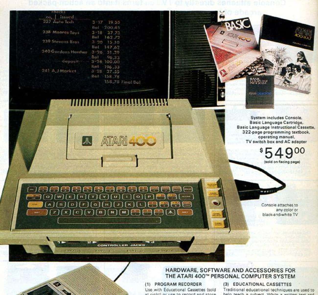 Atari 400 PC: $549.00