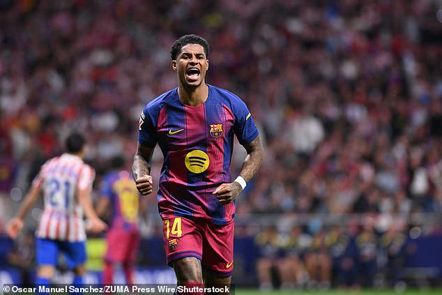 Rashford scored for loan club Barcelona at Atletico Madrid's stadium in April this year