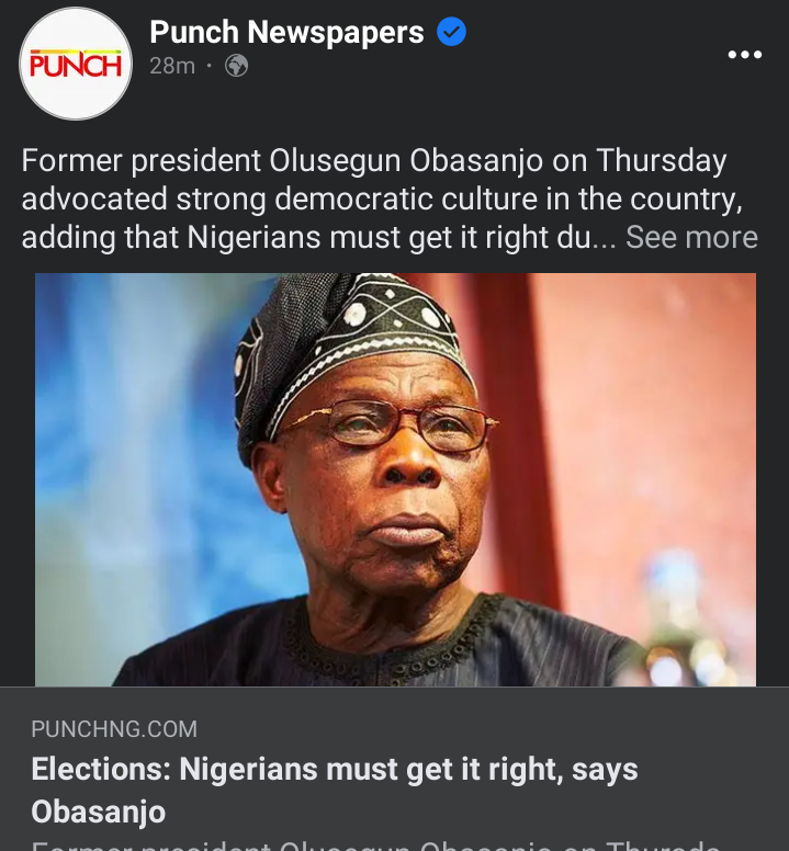 Today's Headlines:Nigerians Must Get It Right_OBJ;Democracy:Where We Missed The Bus –OBJ