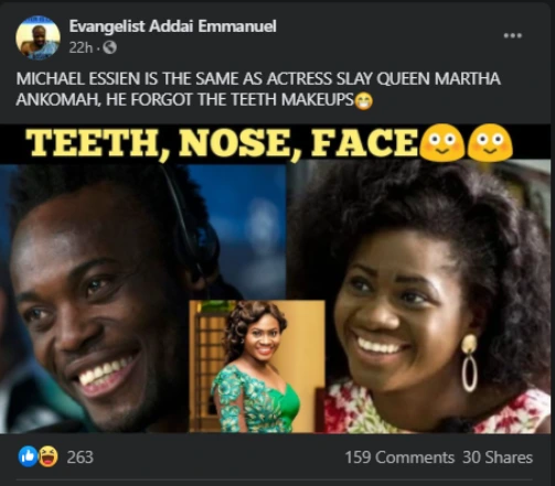 Martha Ankomah is the same person as Michael Essien - Evangelist Addai reveals